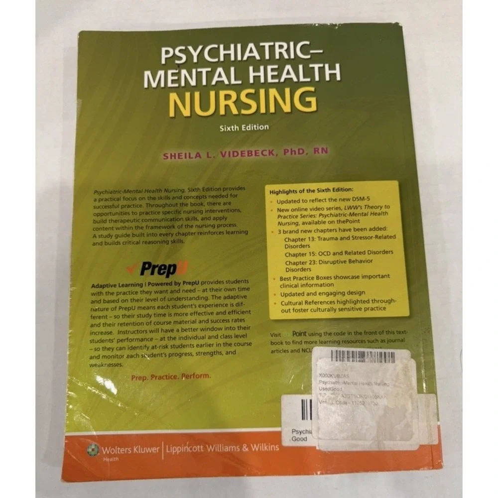 Psychiatric Mental Health Nursing 6th Ed. Text Sheila L Videbeck Wolters Kluwer‎